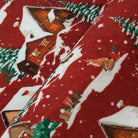 Gabriel Christmas Washable Cottage Lights Forest Animals Red Rug Area Rugs Lahome