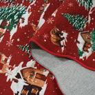 Gabriel Christmas Washable Cottage Lights Forest Animals Red Rug Area Rugs Lahome