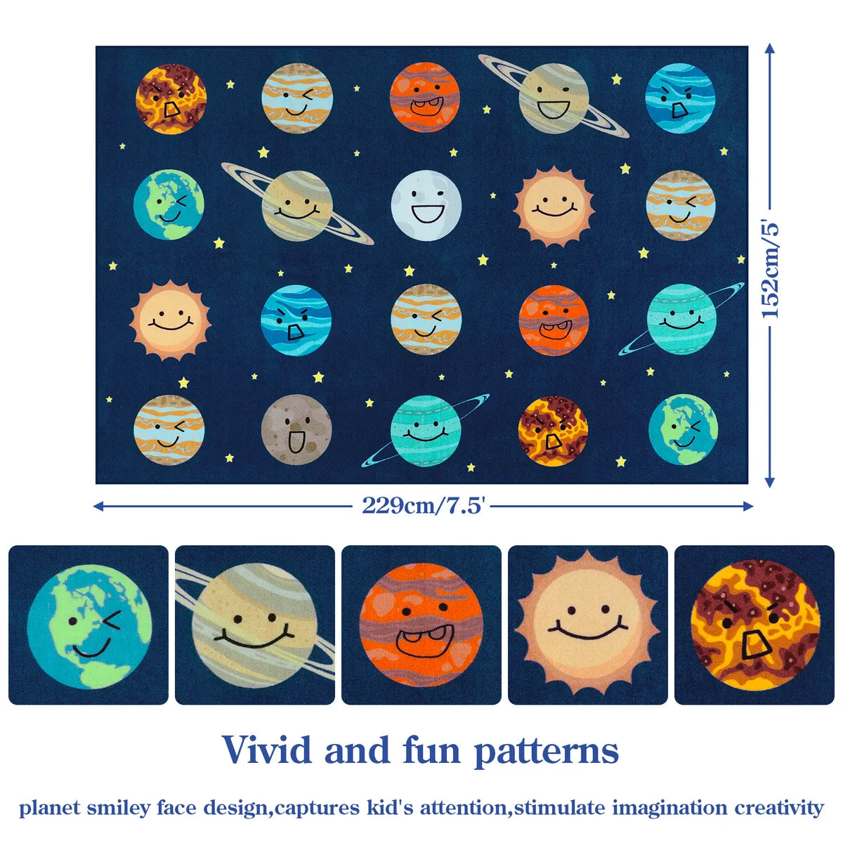 Galaxie Schoolgirl Style Smile Blue Classroom Rug Kids Rugs Lahome