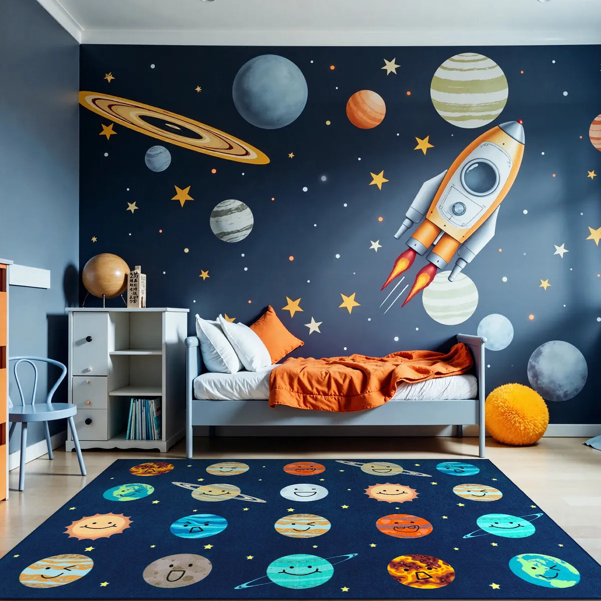 Galaxie Schoolgirl Style Smile Blue Classroom Rug Kids Rugs Lahome