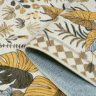 Herbier Washable Botanical Leaf Beige Rug Rugs Lahome