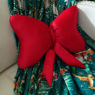 Jacques Christmas Elegant Bow Red Pillow Pillow Lahome