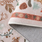 Jocelyn Christmas Washable Winter Woodland Cabin Pink Rug Area Rugs Lahome