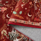 Jocelyn Christmas Washable Winter Woodland Cabin Red Rug Area Rugs Lahome