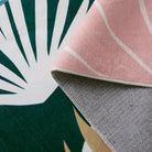 Kiki Washable Modern Botanical Leaf Green Pink Rug Area Rugs Lahome