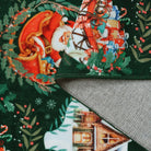 Laure Christmas Washable Garland Santa Sleigh Green Rug Runner Rugs Lahome