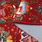 Laure Christmas Washable Garland Santa Sleigh Red Rug Area Rugs Lahome