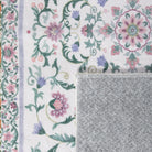Lorevie Washable Boho vintage Garden Floral Purple Rug Rugs Lahome