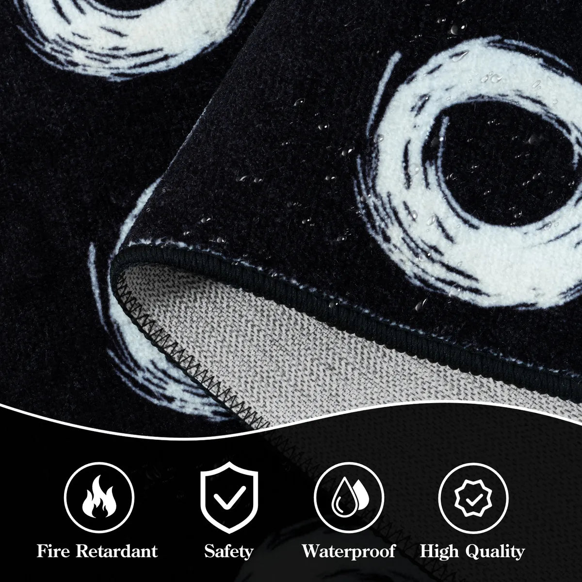 Mimot Schoolgirl Style Loop Black/White Classroom Rug Kids Rugs Lahome