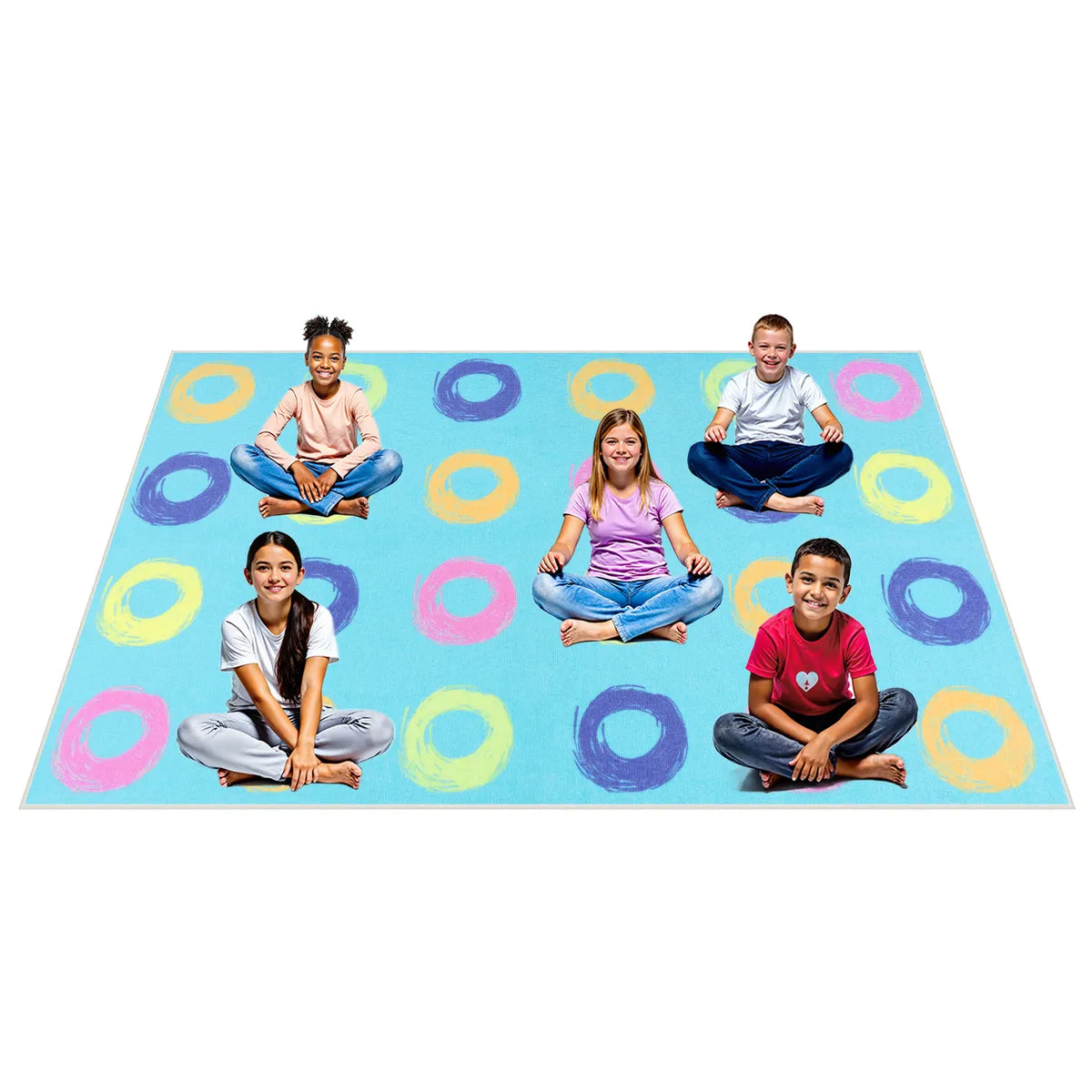 Mimot Schoolgirl Style Loop Blue Classroom Rug Kids Rugs Lahome