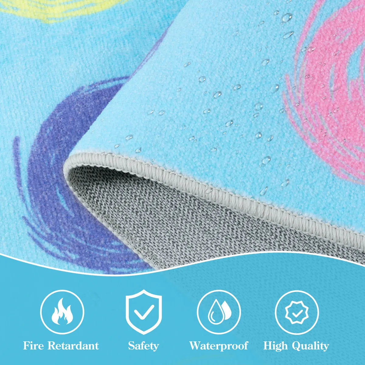 Mimot Schoolgirl Style Loop Blue Classroom Rug Kids Rugs Lahome