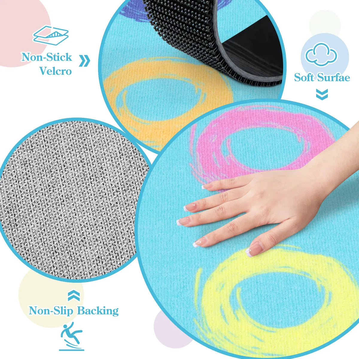 Mimot Schoolgirl Style Loop Blue Classroom Rug Kids Rugs Lahome