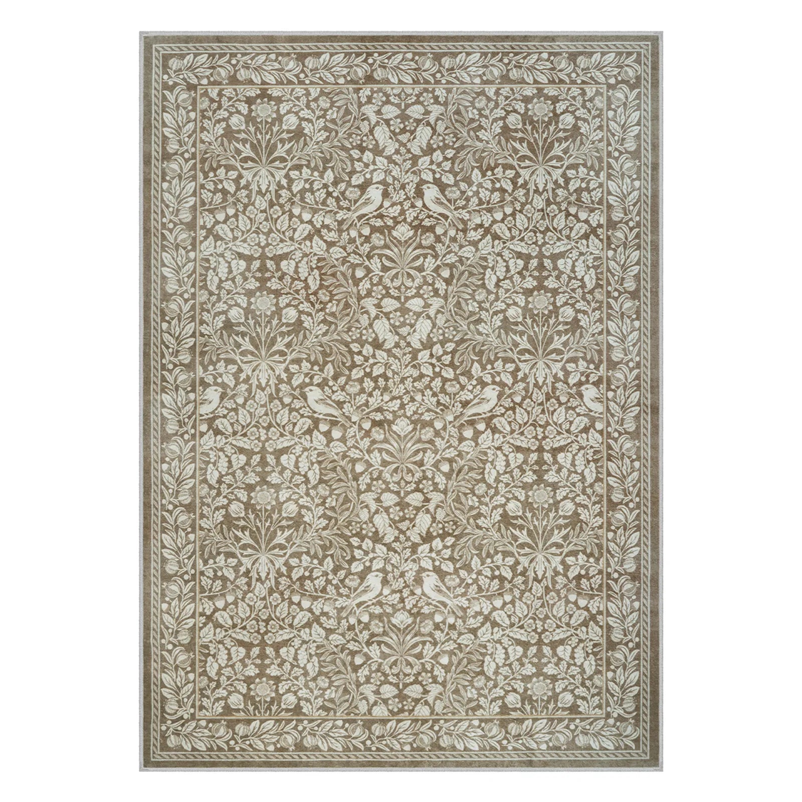Mirage Washable Maximalism Vintage Blossom Beige Rug Area Rugs Lahome
