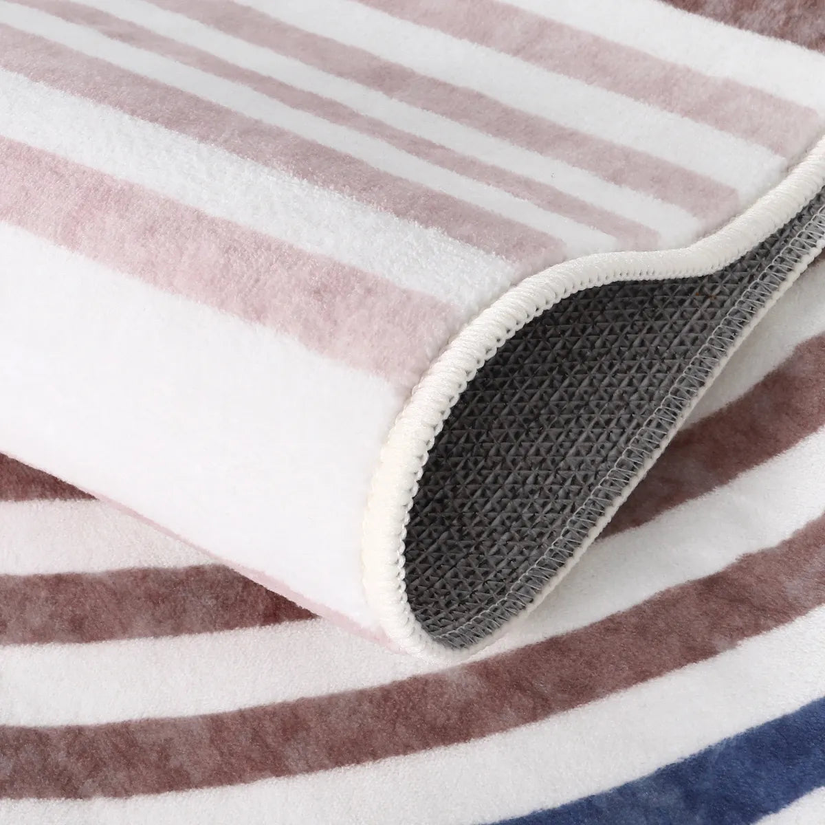 Namia Washable Modern Arch Stripe Blue/Pink Rug Rugs Lahome