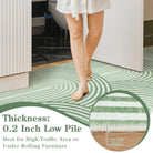 Namia Washable Modern Arch Stripe Green Rug Rugs Lahome