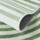 Namia Washable Modern Arch Stripe Green Rug Rugs Lahome