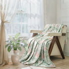 Nerel Washable Washable Vintage Floral Green Throw Blanket Blanket Lahome