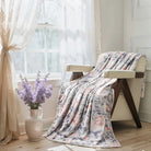 Nerel Washable Washable Vintage Floral Purple Throw Blanket Blanket Lahome 50" x 60"