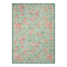 Nina Washable Romantic Vintage Floral Rose Garden Green Rug Area Rugs Lahome