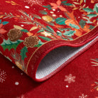 Nolan Christmas Washable Modern Blooming Floral Garden Red Rug Area Rugs Lahome