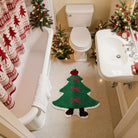 Norbert Christmas Washable Tree Shaped Green Bathmat Bathmat Lahome