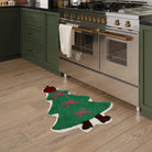 Norbert Christmas Washable Tree Shaped Green Bathmat Bathmat Lahome