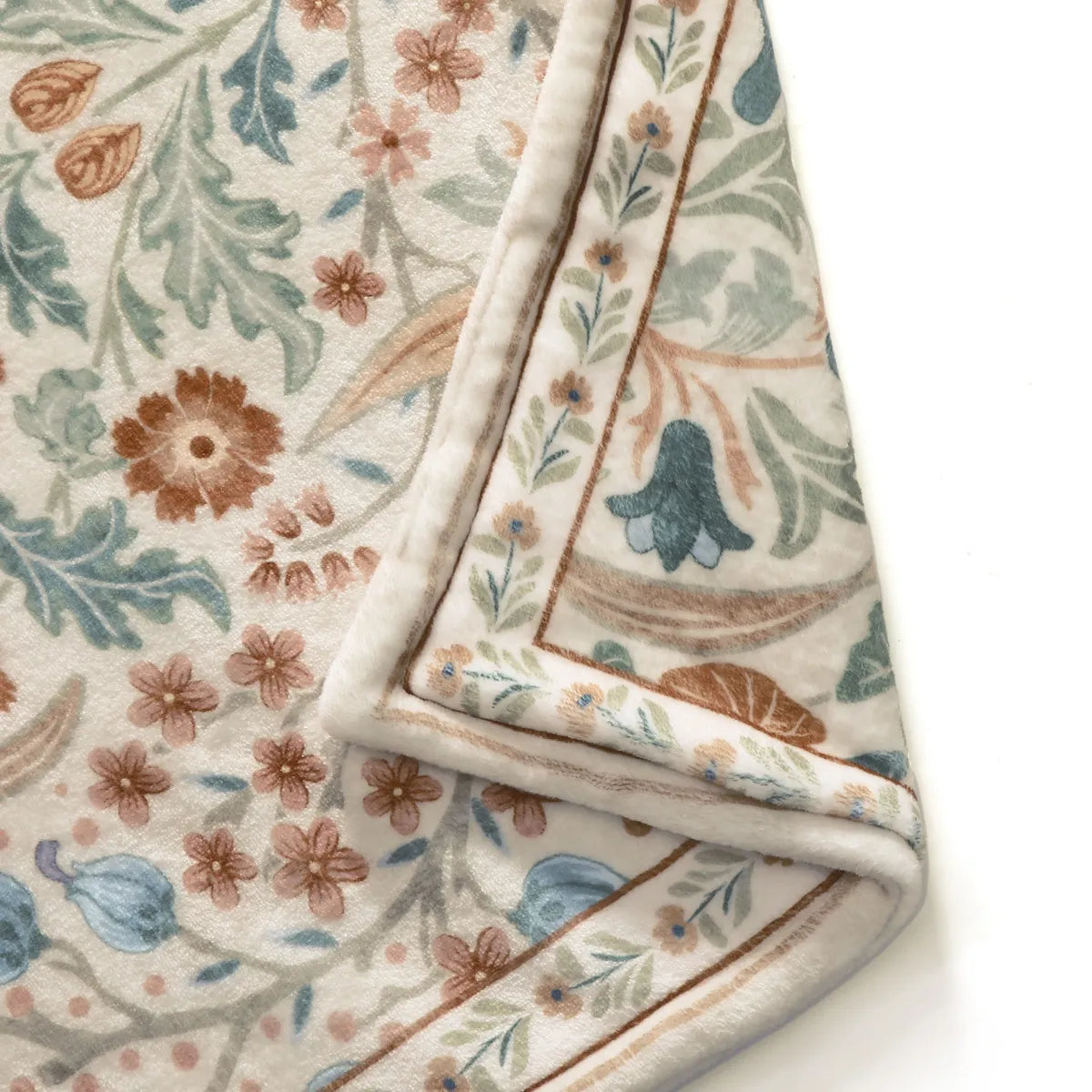 Orelie Washable Washable Maximalism Vibrant Blossom Floral Beige Throw Blanket Blanket Lahome