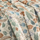 Orelie Washable Washable Maximalism Vibrant Blossom Floral Beige Throw Blanket Blanket Lahome