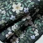 Lahome Washable Vintage Botanical Floral Black Area Rug for living room