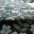 Lahome Washable Vintage Botanical Floral Black Area Rug for living room