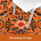 Rosalie Washable Boho Birdsong Floral Garden Orange Rug Area Rugs Lahome