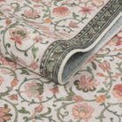 Savarin Washable Vintage Floral Ivory/Green Rug Runner Rugs Lahome