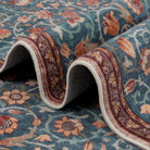 Savarin Washable Vintage Floral Blue/Red Rug Runner Rugs Lahome