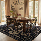 Serpente Washable Mystical Snake Black Rug Area Rugs Lahome