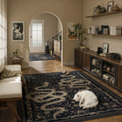 Serpente Washable Mystical Snake Black Rug Area Rugs Lahome