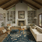 Serpente Washable Mystical Snake Blue Rug Area Rugs Lahome 8' x 10'