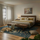 Serpente Washable Mystical Snake Blue Rug Area Rugs Lahome