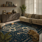 Serpente Washable Mystical Snake Blue Rug Area Rugs Lahome