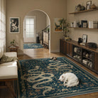 Serpente Washable Mystical Snake Blue Rug Area Rugs Lahome