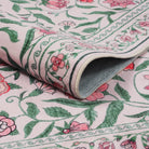 Solace Washable Boho French Elegant Floral Pink Rug Rugs Lahome