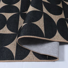 Solaro Washable Boho Geometric Easy Jute Black Indoor/Outdoor Rug Easy Jute Rug Lahome