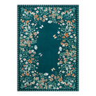 Solene Washable Modern Blooming Floral Garden Blue Rug Area Rugs Lahome