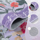 Solene Washable Modern Blooming Floral Garden Purple Rug Area Rugs Lahome