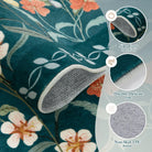 Solene Washable Modern Blooming Floral Garden Blue Rug Area Rugs Lahome