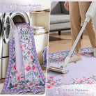 Solene Washable Modern Blooming Floral Garden Purple Rug Area Rugs Lahome