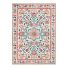 Stacy Washable Floral Vintage Botanical Dark-Pink Rug Area Rugs Lahome