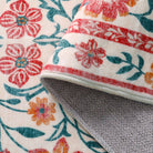 Stacy Washable Floral Vintage Botanical Dark-Pink Rug Area Rugs Lahome
