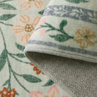 Stacy Washable Floral Vintage Botanical Green Rug Area Rugs Lahome