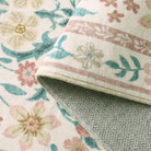 Stacy Washable Floral Vintage Botanical Light-Pink Rug Area Rugs Lahome