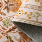 Stacy Washable Floral Vintage Botanical Ocher Rug Area Rugs Lahome